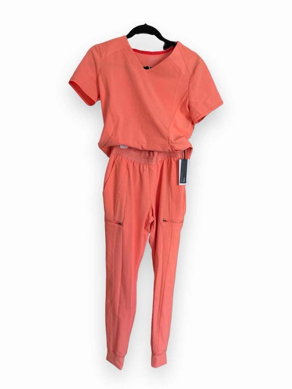 Coral scrubs set with pockets
